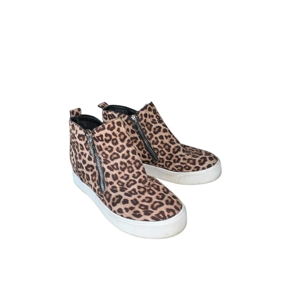 Soda Taylor Leopard Print High Top Streetwear Platform‎ Sneakers Women's Size 7